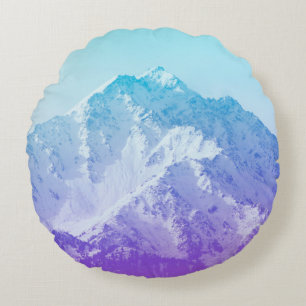 Coussins Ronds Hiver montagne, hipster, pic, photo, ba