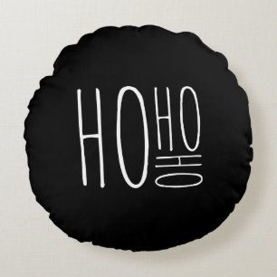 Coussins Ronds HO HO HO Joyeux Noël de style ferme chic noir