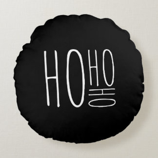 Coussins Ronds HO HO HO Joyeux Noël de style ferme chic noir