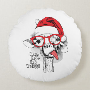 Coussins Ronds Ho Ho Y’all Giraffe