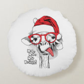 Coussins Ronds Ho Ho Y’all Giraffe (Dos)