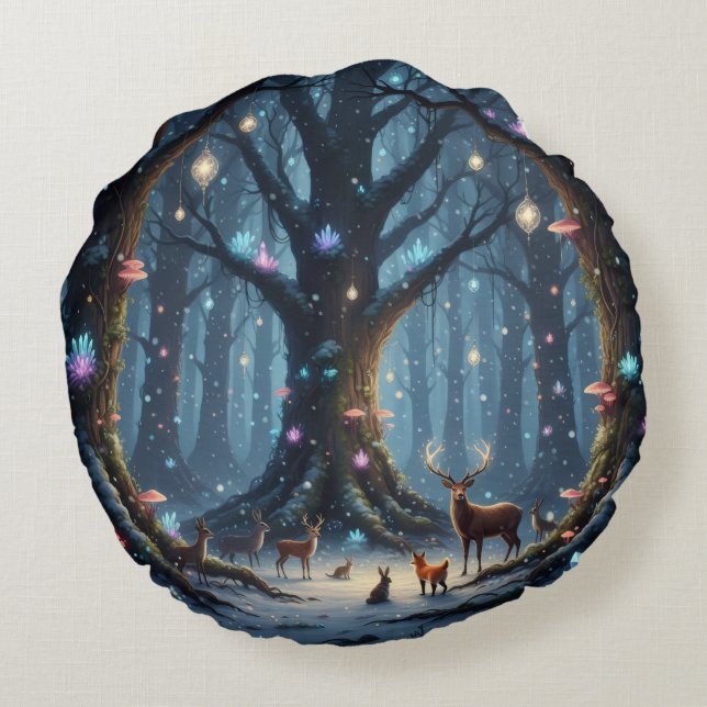 Coussins Ronds Holiday Throw Pillow (Dos)