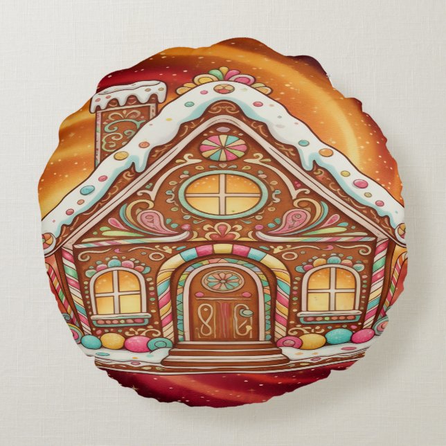 Coussins Ronds Holiday Throw Pillow (Dos)