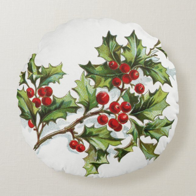 Coussins Ronds HollyBerries 001 (Devant)