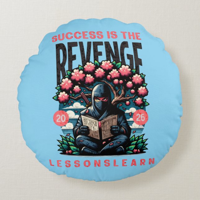 COUSSINS RONDS HOME SUCCESS REVENGE LESSONS LEARN ROUND PILLOW  (Devant)