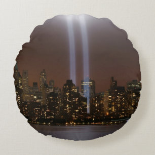 Coussins Ronds Hommage de World Trade Center dans la lumière à