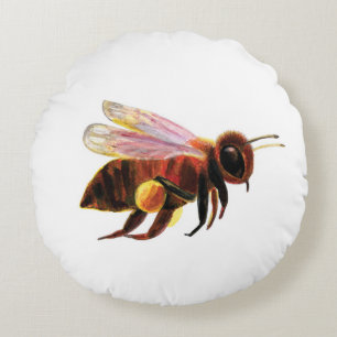 Coussins Ronds Honey Bee Flying
