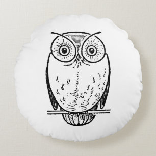 Coussins Ronds Hoot de puces d'impression vintage