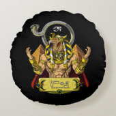 Coussins Ronds Horus Egyptian God Ra Pyramide Ancient Mythology (Devant)