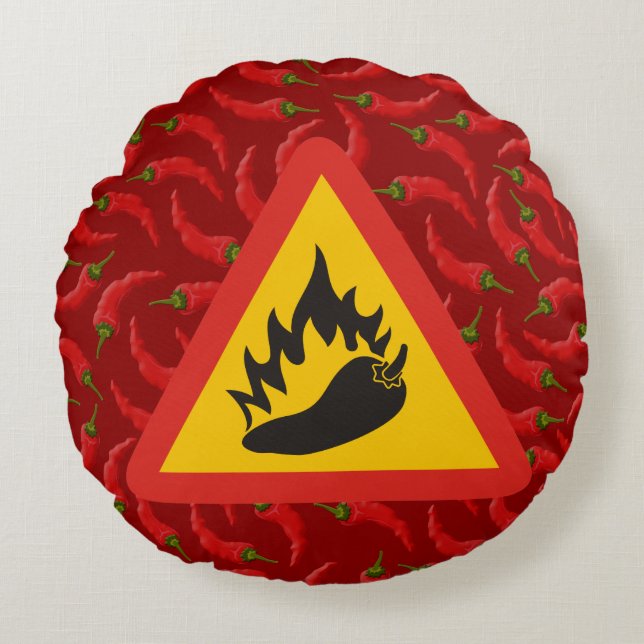 Coussins Ronds Hot pepper danger (Devant)
