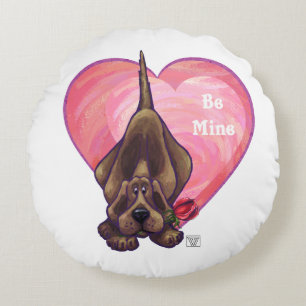 Coussins Ronds Hound Dog Valentine's Day