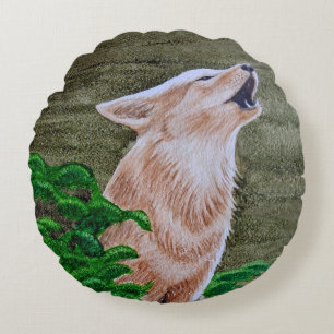 Coussins Ronds Howling Coyote
