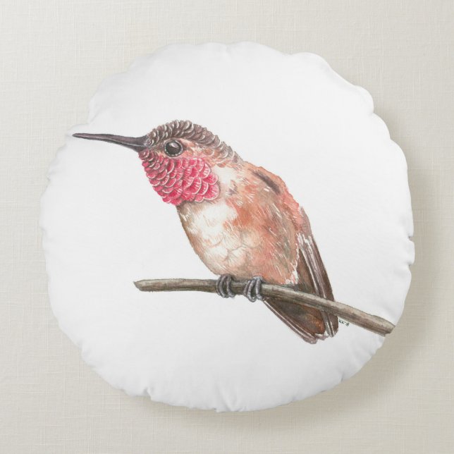 Coussins Ronds Hummingbird watercolor (Devant)