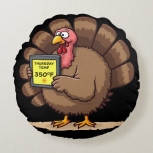 Coussins Ronds Humour de Thanksgiving Blague de dinde drôle
