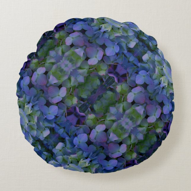 Coussins Ronds Hydrangea violet pourpre (Devant)