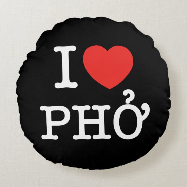 Coussins Ronds I Heart (Amour) Pho (Devant)