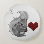 Coussins Ronds I Heart Baby Squirrels Fuzzy Anima (Devant)