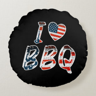 Coussins Ronds I Love BBQ, American Patriotic