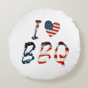 Coussins Ronds I Love BBQ, American Patriotic
