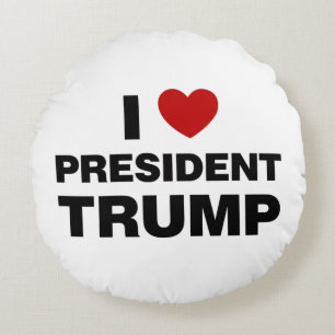 Coussins Ronds I Love Président Trump Heart