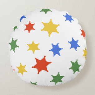 Coussins Ronds Icône shérif Hexagram de couleur isolé patte trans