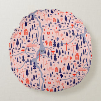 Coussins Ronds Icônes australiennes, motif décoratif sans soudure