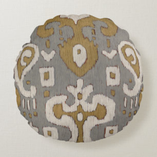 Coussins Ronds Ikat ocre I