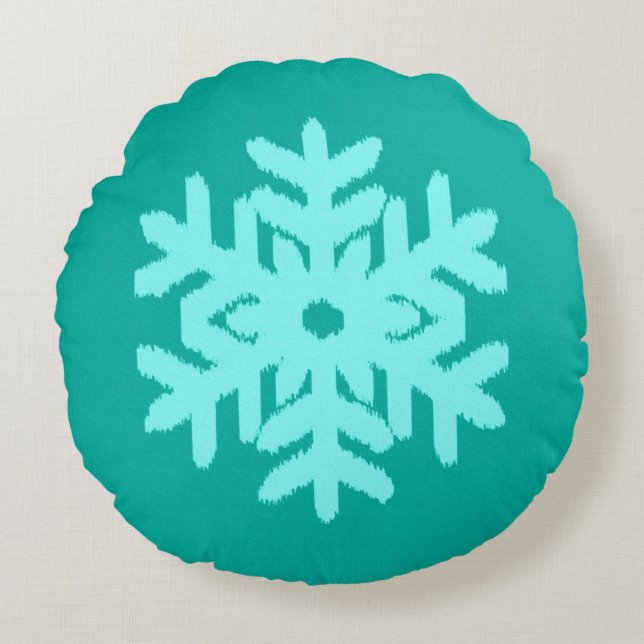 Coussins Ronds Ikat Snowflake (Devant)