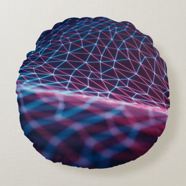 Coussins Ronds Illustration 3D, maillage en relief représentant l (Devant)