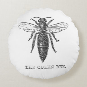 Coussins Ronds Illustration d'antiquité de l'insecte de la reine