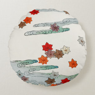 Coussins Ronds Illustration d'automne et d'eau.