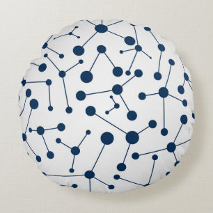 Coussins Ronds Illustration de cercles et de lignes bleus mignons