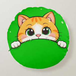 Coussins Ronds Illustration de chat mignon