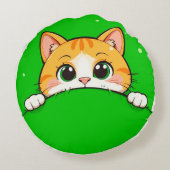 Coussins Ronds Illustration de chat mignon (Dos)