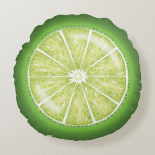 Coussins Ronds Illustration de dessin sur la tranche de fruits de