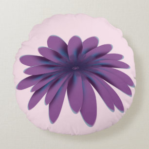 Coussins Ronds Illustration de fleur de marguerite violette   Bot