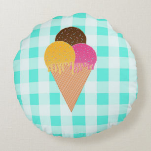 Coussins Ronds Illustration de glace colorée