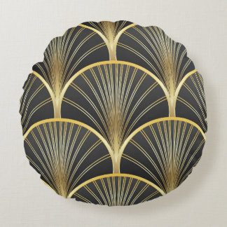 Coussins Ronds Illustration de la texture géométrique Art Déco