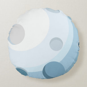Coussins Ronds Illustration de l'espace de la lune bleue mignonne