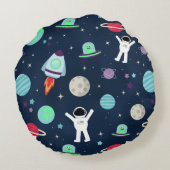 Coussins Ronds illustration de motif spatial (Dos)