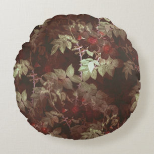 Coussins Ronds Illustration de vignes florales à jumelage élégant