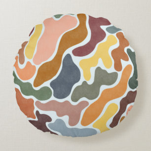 Coussins Ronds Illustration des tons terre abstraits modernes.