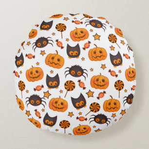 Coussins Ronds Illustration du Motif d'Halloween mignon