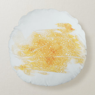 Coussins Ronds Illustration jaune et blanche