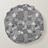 Coussins Ronds illustration motif de doodles (Dos)