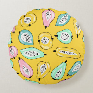 Coussins Ronds Illustration motif d'impression de fruits tropicau
