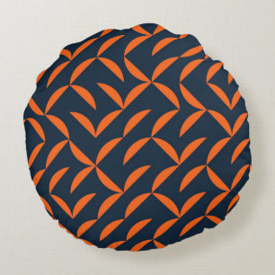 Coussins Ronds Illustration ondulée orange, cool, moderne, tendan