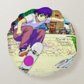 Coussins Ronds I'm Doing It - Young Skateboarder (Dos)