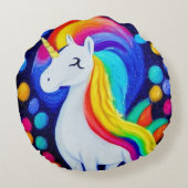 Coussins Ronds Image: colorful unicorn (Dos)