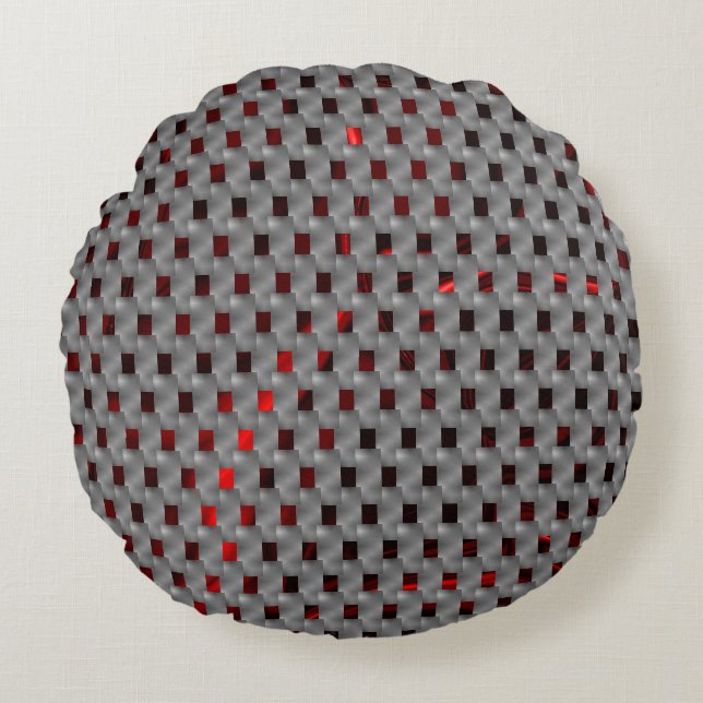Coussins Ronds Image rouge sous plaques grises, formes rectangula (Devant)